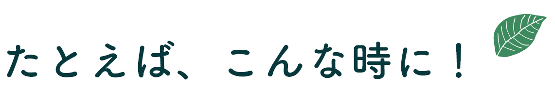 たとえば、こんな時に!